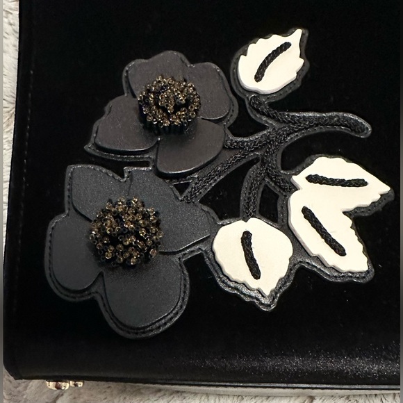 Kate Spade New York Black Cameron Street Embellished Floral Crossbody Purse - Picture 7 of 16